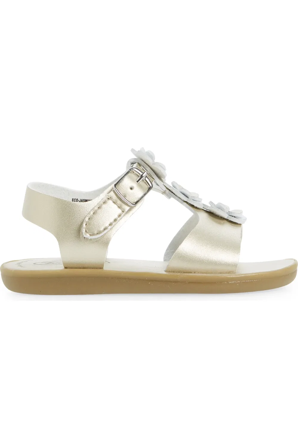 Детские сандалии водонепроницаемые с цветами Jasmine Footmates, Soft Gold Micro — фото 3