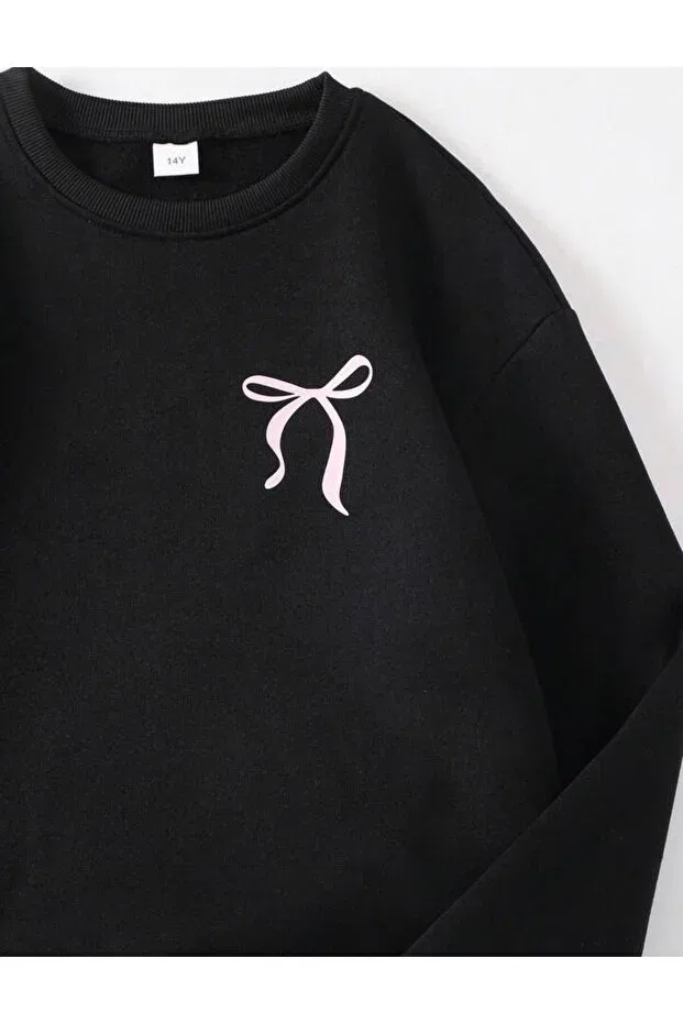 Детские свитшот для девочек с принтом Sportswear No Plan, Graywhiteblack — фото 4