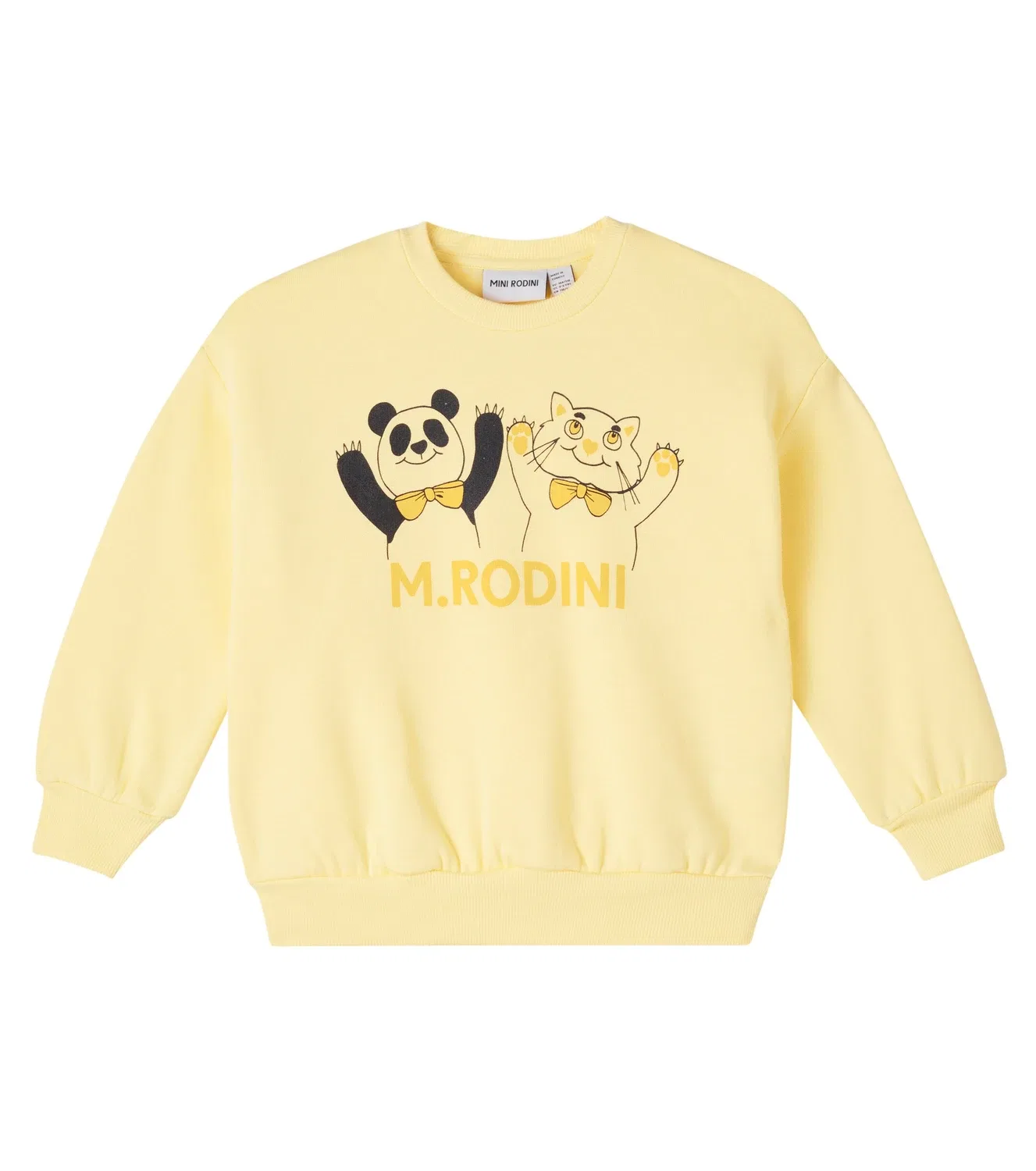 Свитшот хлопковый с принтом Mini Rodini, желтый