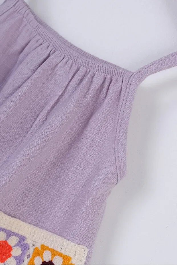 Детское платье для девочек хлопковое Flamboyant muslin girl's dress Bondberro, Lilac — фото 2