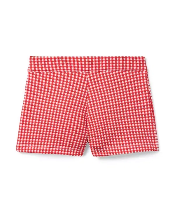 Детские шорты для девочек хлопковые Gingham Jacquard Short Janie And Jack, красный — фото 2
