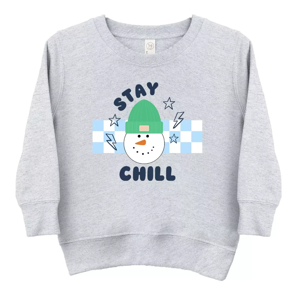 Детское худи для мальчиков с принтом Stay Chill Checkered The Juniper Shop, Heather Grey