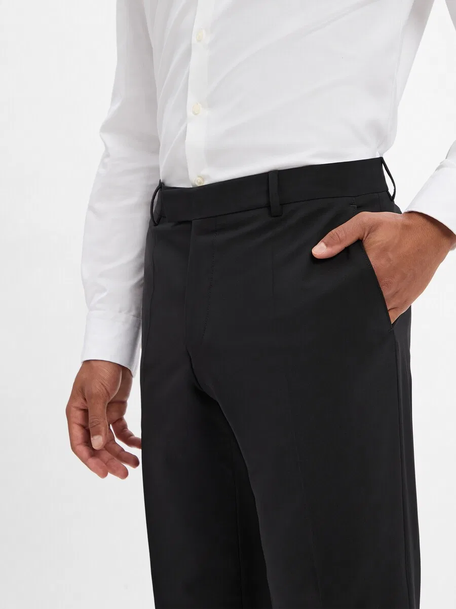 Брюки BOSS Regular Pleated Pants 'Leon' черного цвета — фото 2