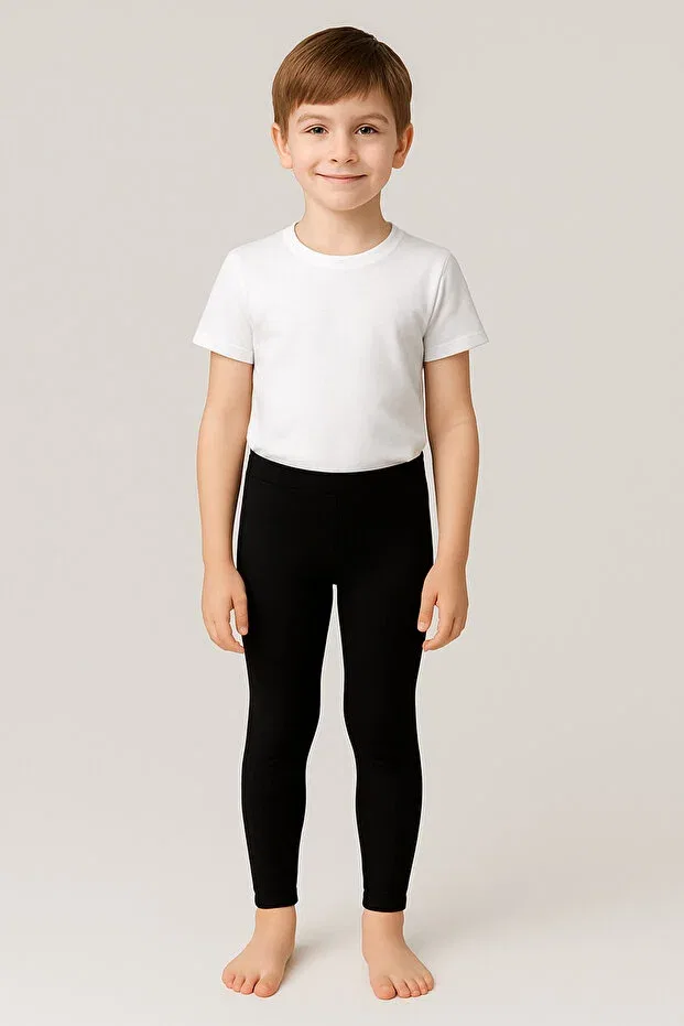 Детские термолеггинсы для мальчиков с рельефными линиями Seburam Collection, Black — фото 3