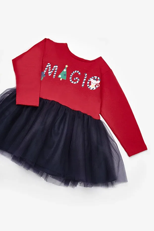 Детское платье для девочек с принтом Claire Le Mabelle, Navy Blue — фото 3