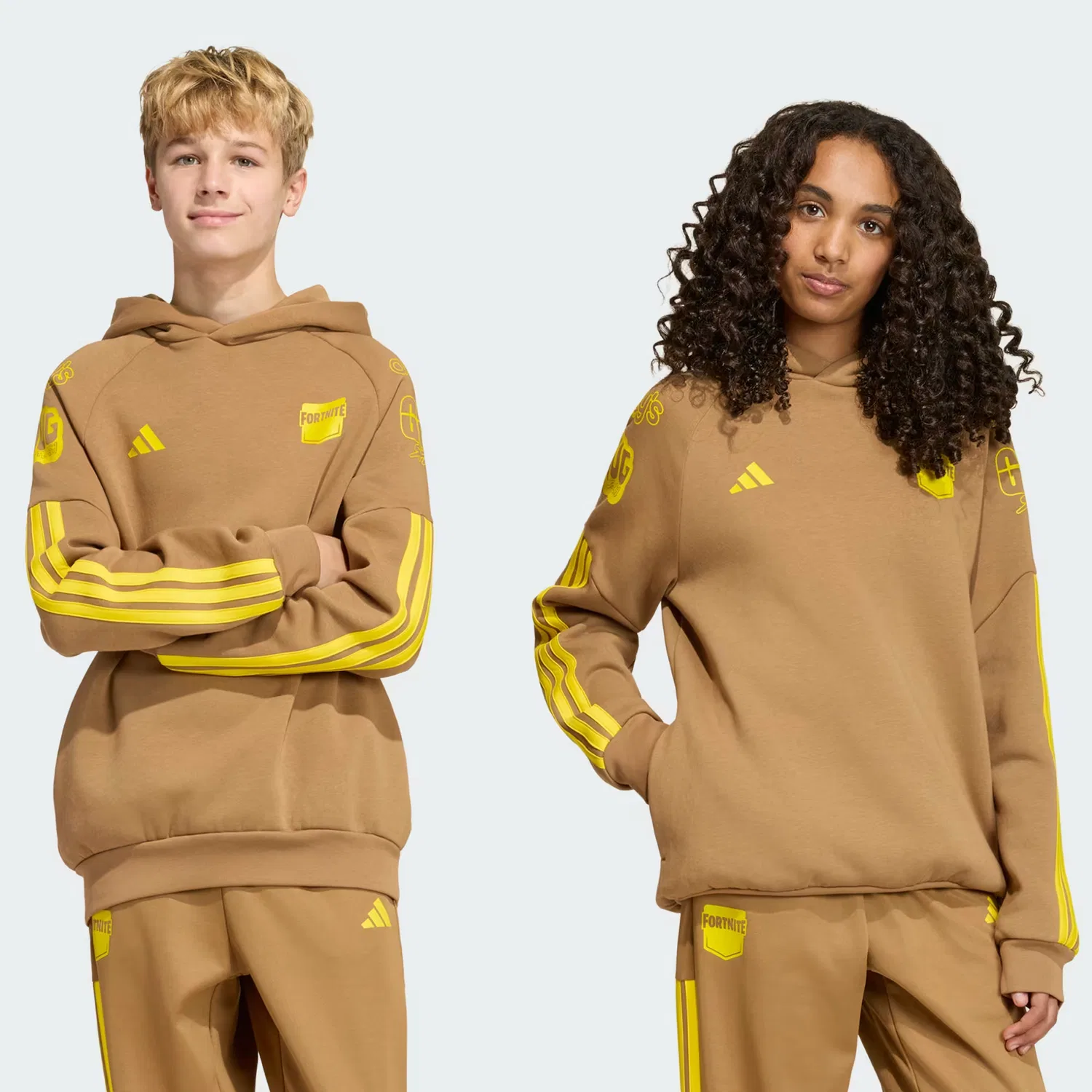 Детская толстовка свободного кроя adidas x Fortnite Adidas Sportswear, коричневый с желтым