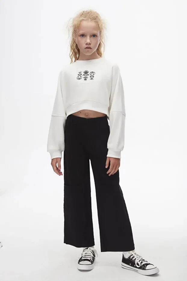 Детские свитшот для девочек с принтом Dayflower Sweat Generic Brands, Ecru
