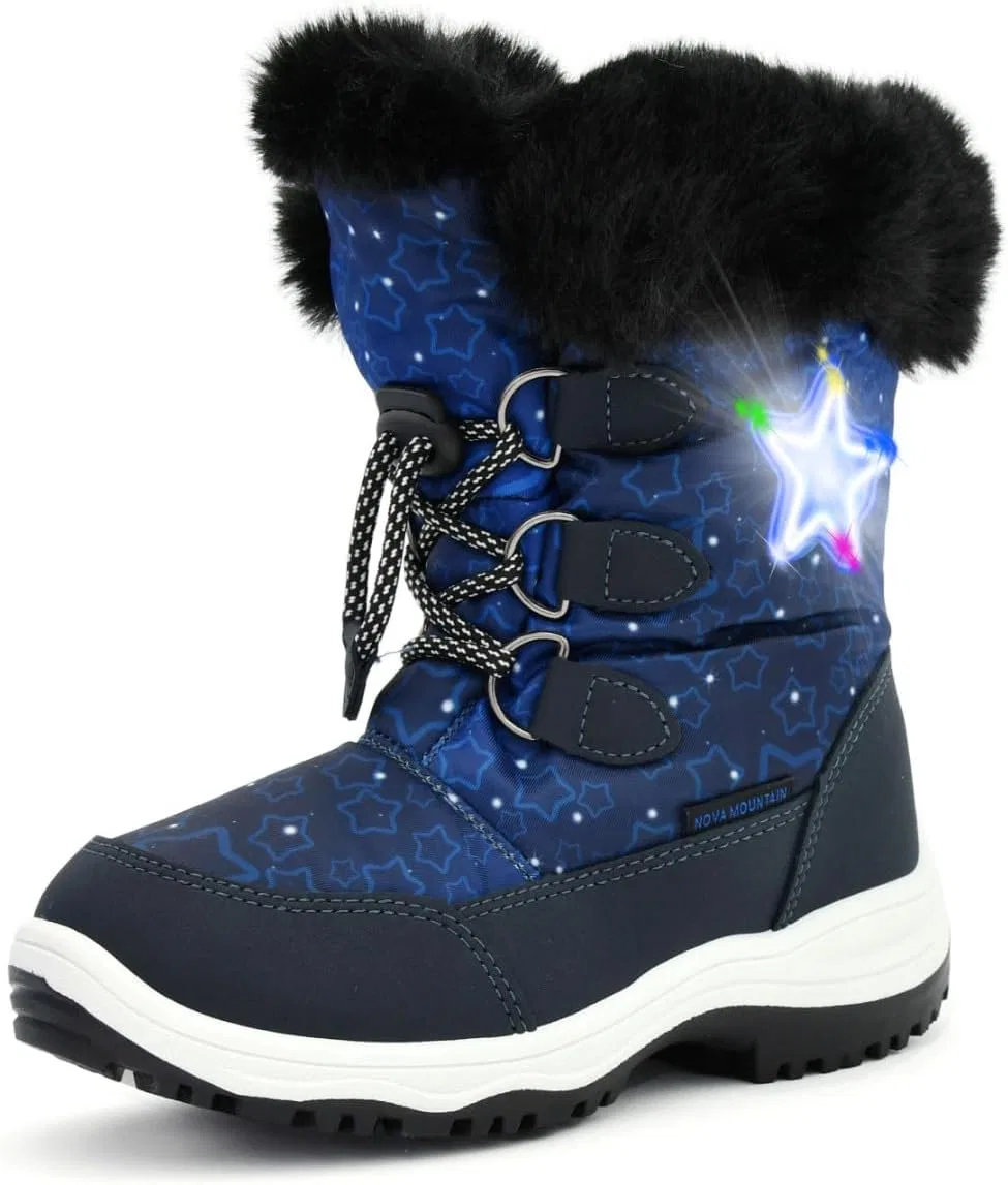 Детские зимние снежные ботинки с подсветкой Nova Mountain Light Up для мальчиков и девочек Nova Footwear, Navystar