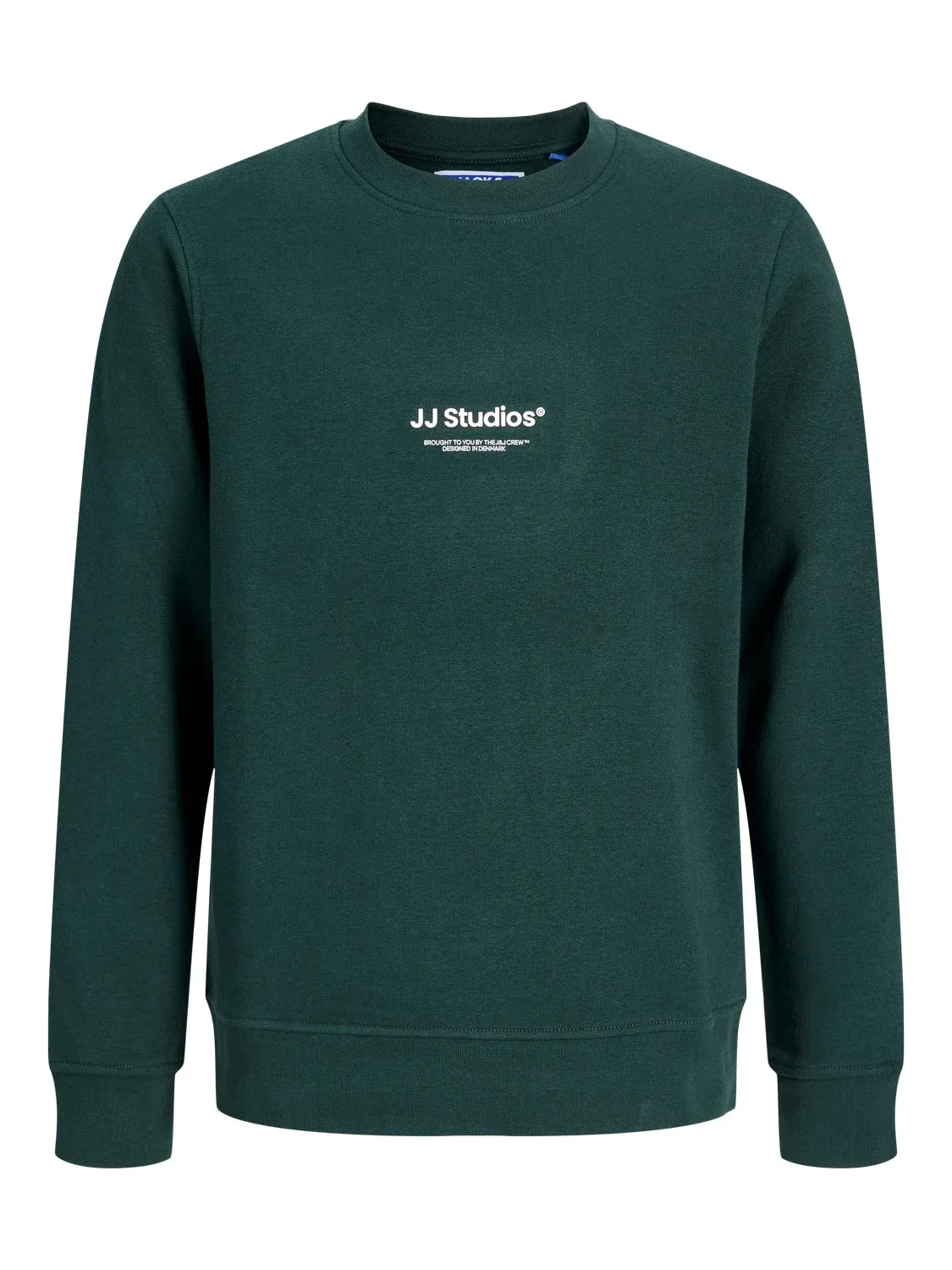 Свитшот с круглым вырезом свободного кроя JJESOHO Jack & Jones Junior, зеленый