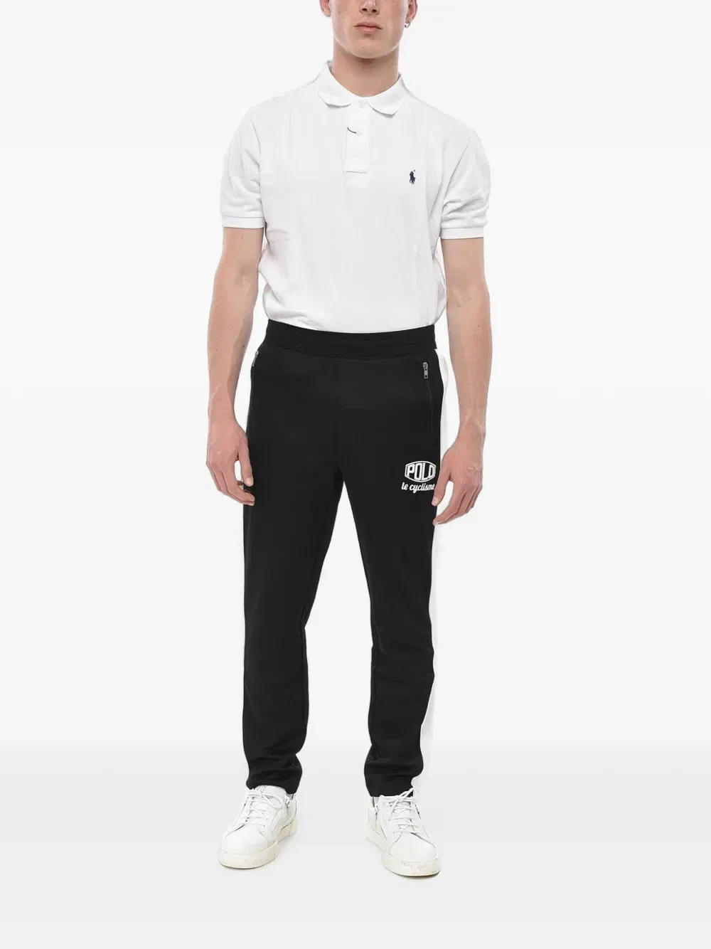 Джоггеры из хлопковой смеси с контрастными полосками Polo Ralph Lauren, черный — фото 2