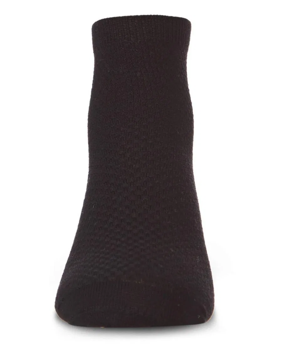 Детские носки-следки с пике-фактурой Pique Stitch Anklet Socks MeMoi, Black — фото 2
