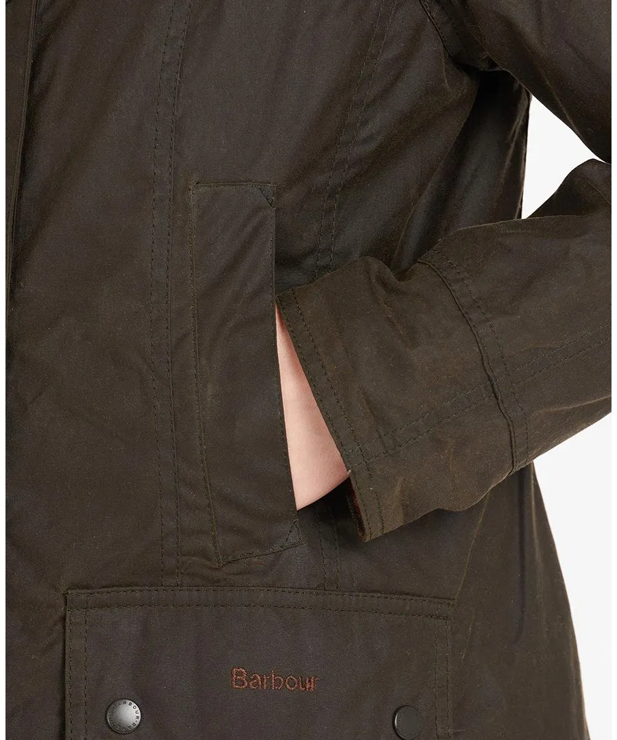 Женский вощеный жакет с воротником-стойкой, с карманами Barbour, Olive Shadow Classic — фото 3