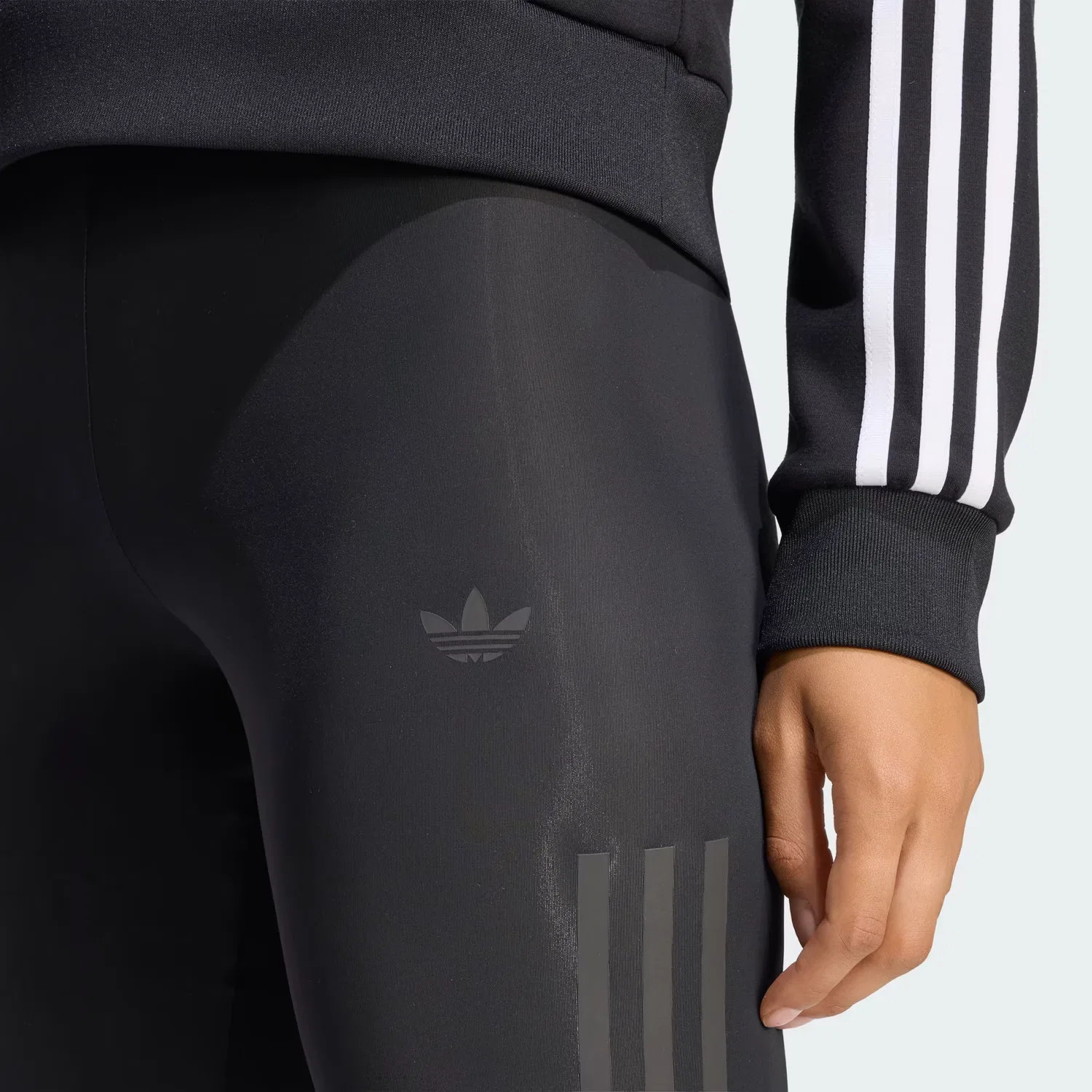 Женские облегающие легинсы с полупрозрачной вязкой Jennie Adidas Originals, черный — фото 2