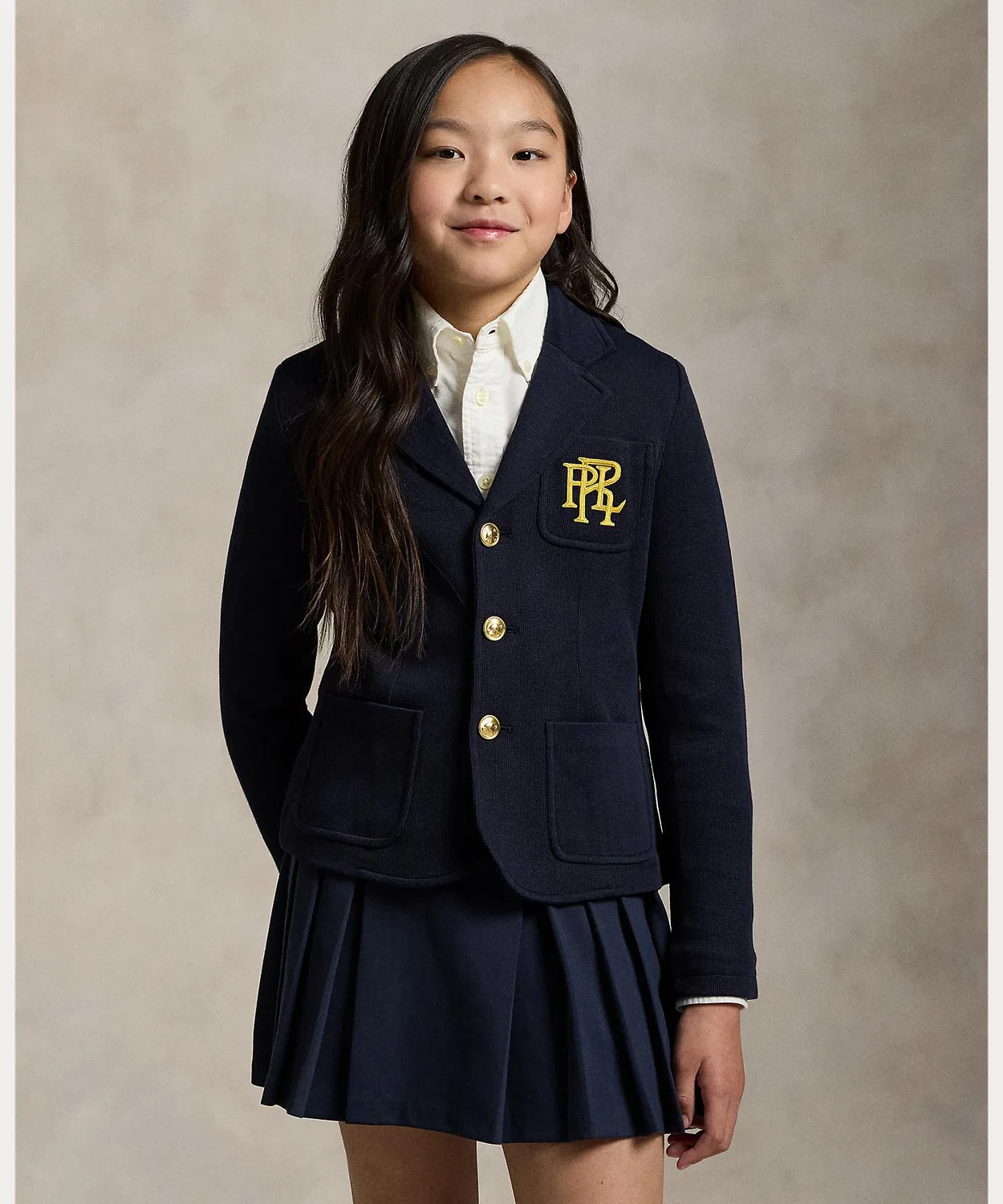 Детский жакет с логотипом, хлопковый POLO RALPH LAUREN CHILDRENSWEAR, Navy