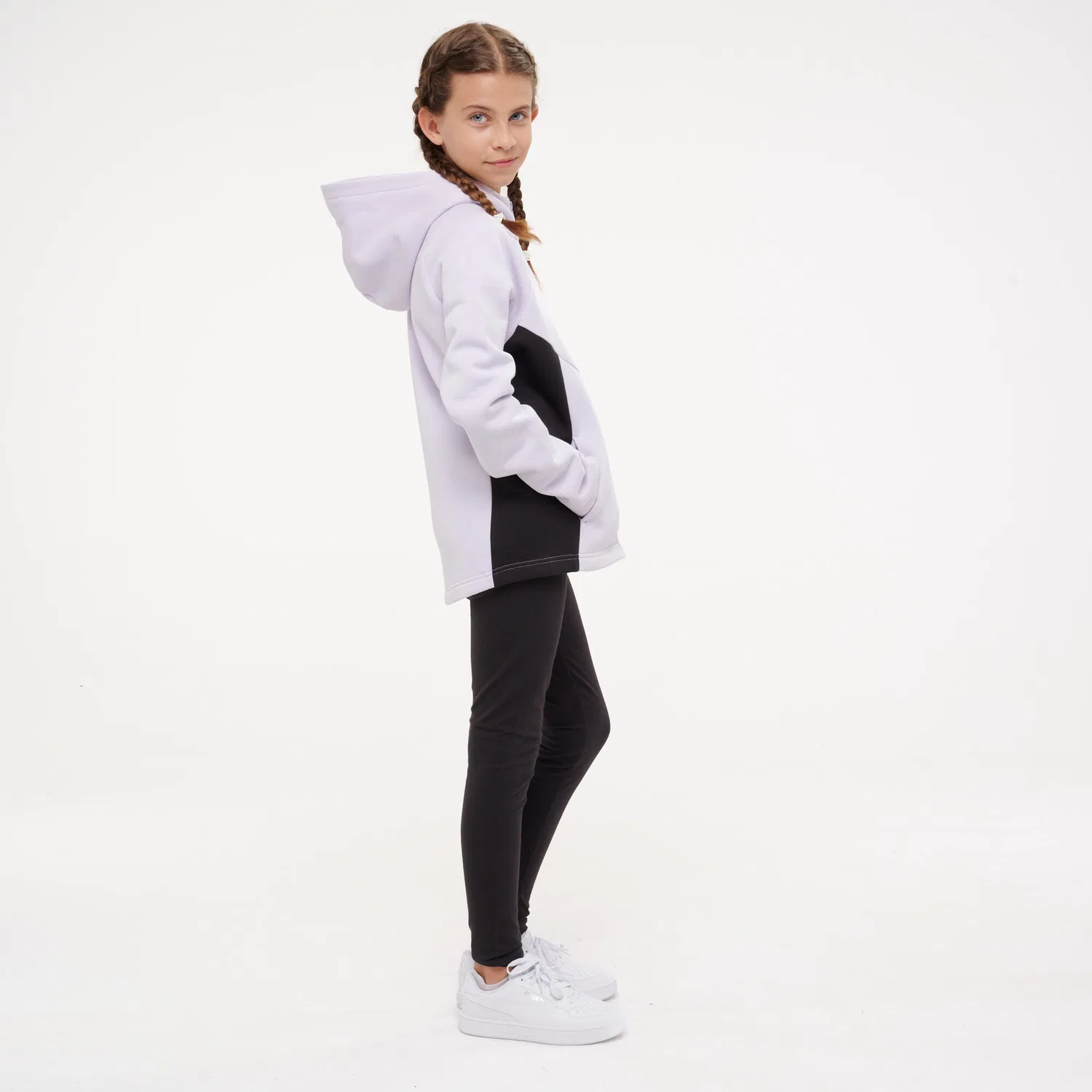 Детский спортивный костюм для девочек Puma, Malvenfarben Schwarz — фото 3