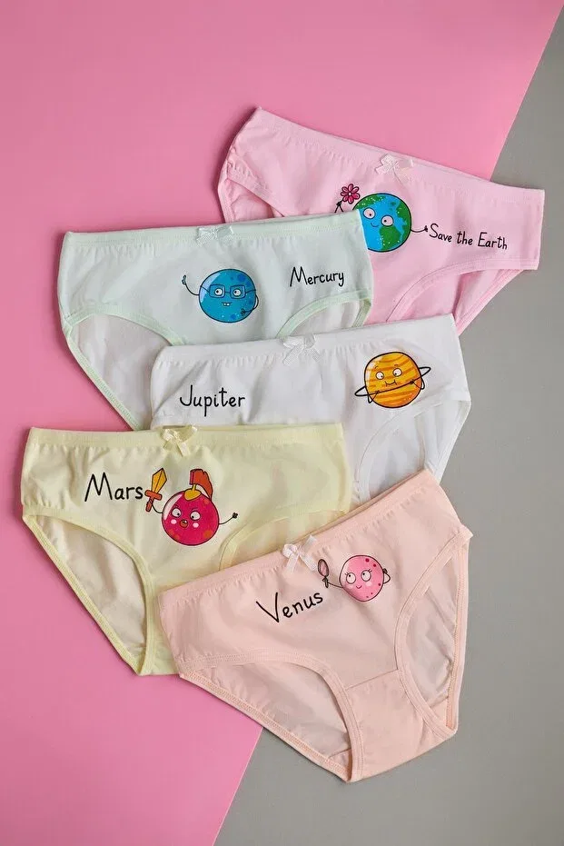 Детские трусики для девочек с принтом 5 шт Biyokids, Multicolor