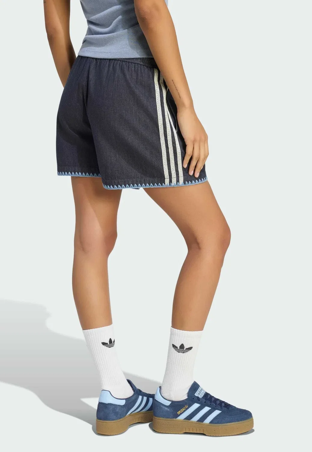 Шорты для курорта с джинсовыми шортами Adidas Originals, Indigo Denim — фото 2