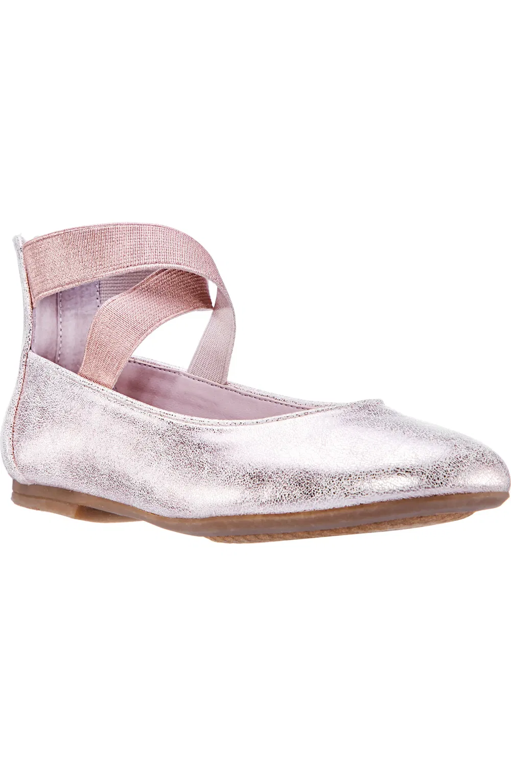 Детские балетки с перекрестными ремешками Marissa Nina, Rosegold Distressed