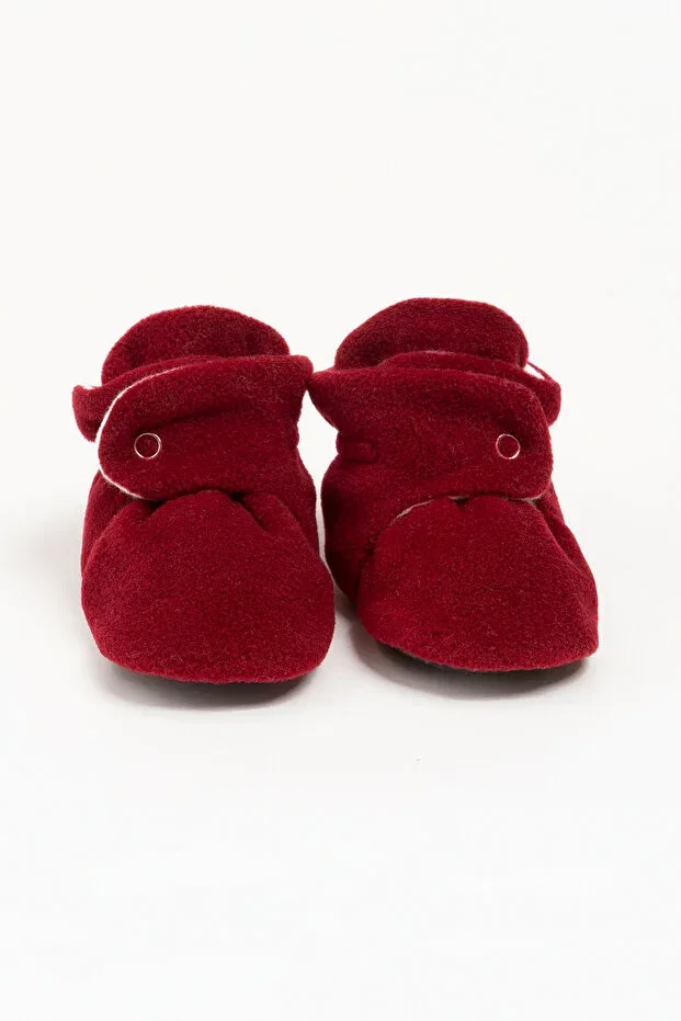 Детские домашние тапочки для новорожденных с флисом Babyzilla, Burgundy