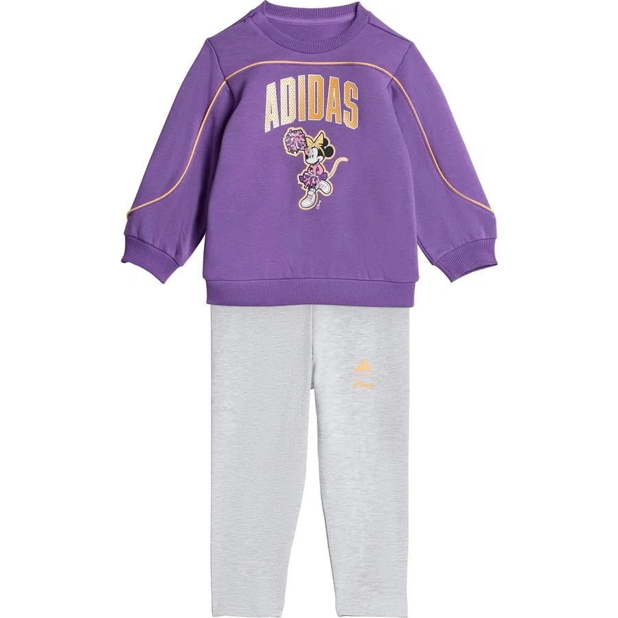 Спортивный комплект из футера с принтом Minnie Mouse adidas, Фиолетовый — фото 3