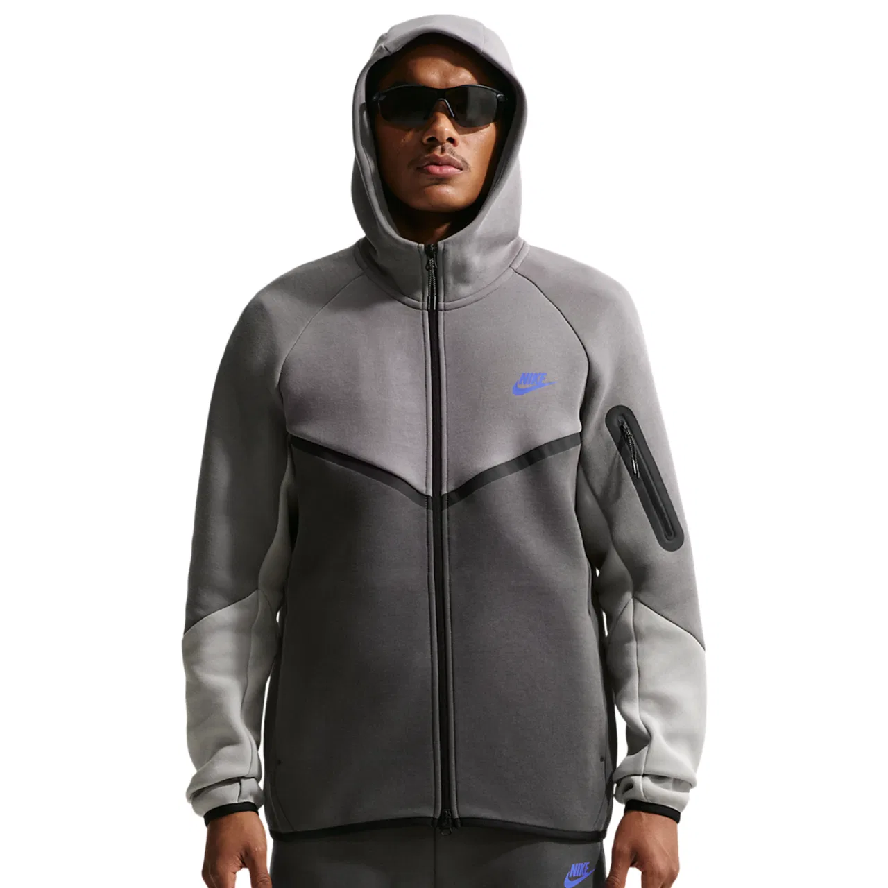 Мужская олимпийка Tech Fleece Windrunner Nike, цвет Pencil Point/Medium Ash/College Grey
