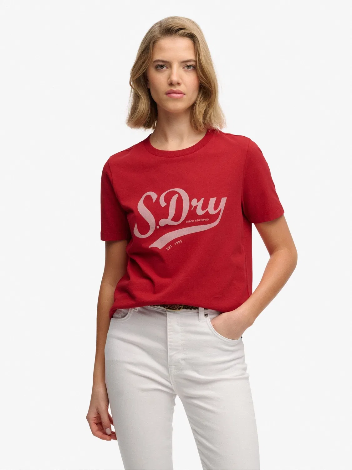 Футболка с принтом Varsity Script Superdry, красный — фото 2