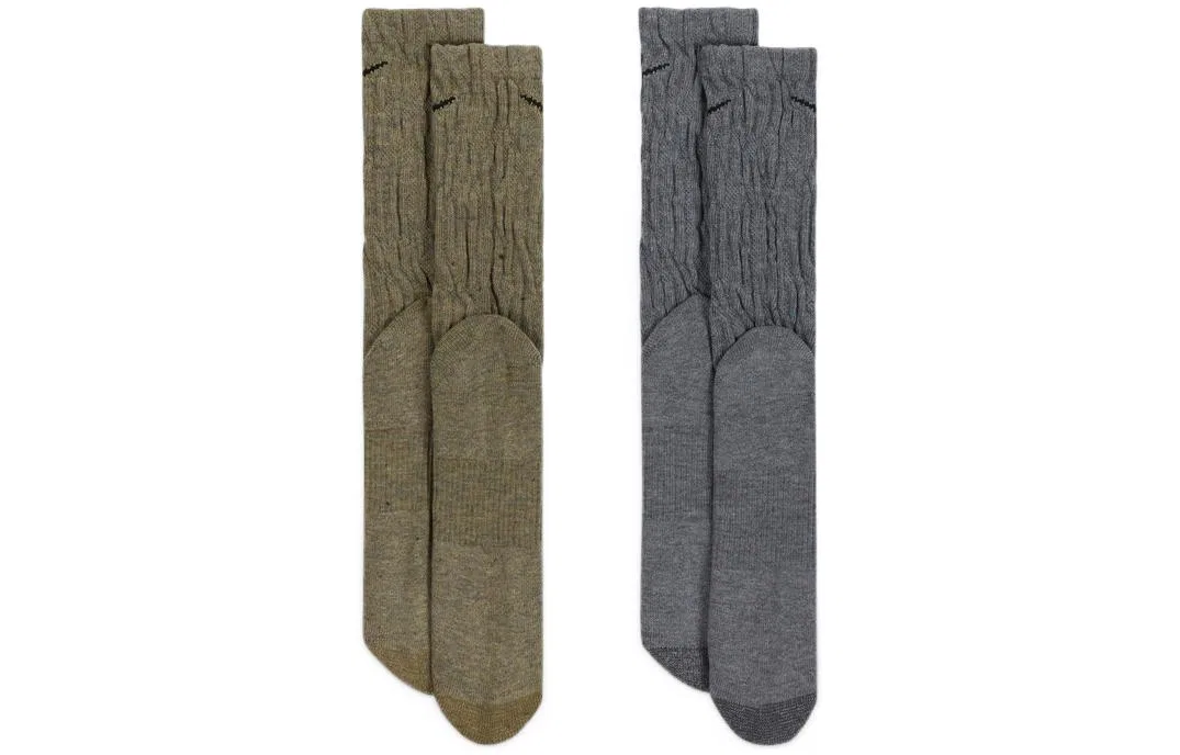 Детские носки с высоким голенищем, комплект из 2 пар, Nike, Brown/Gray — фото 3