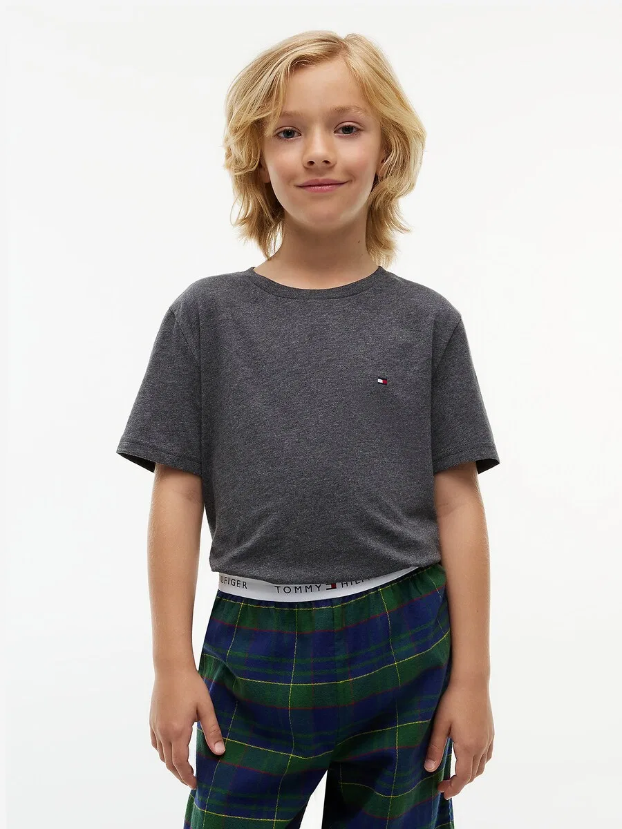 Футболка Tommy Hilfiger Underwear Regular Shirt в серо-черном цвете с пятнистым рисунком — фото 2