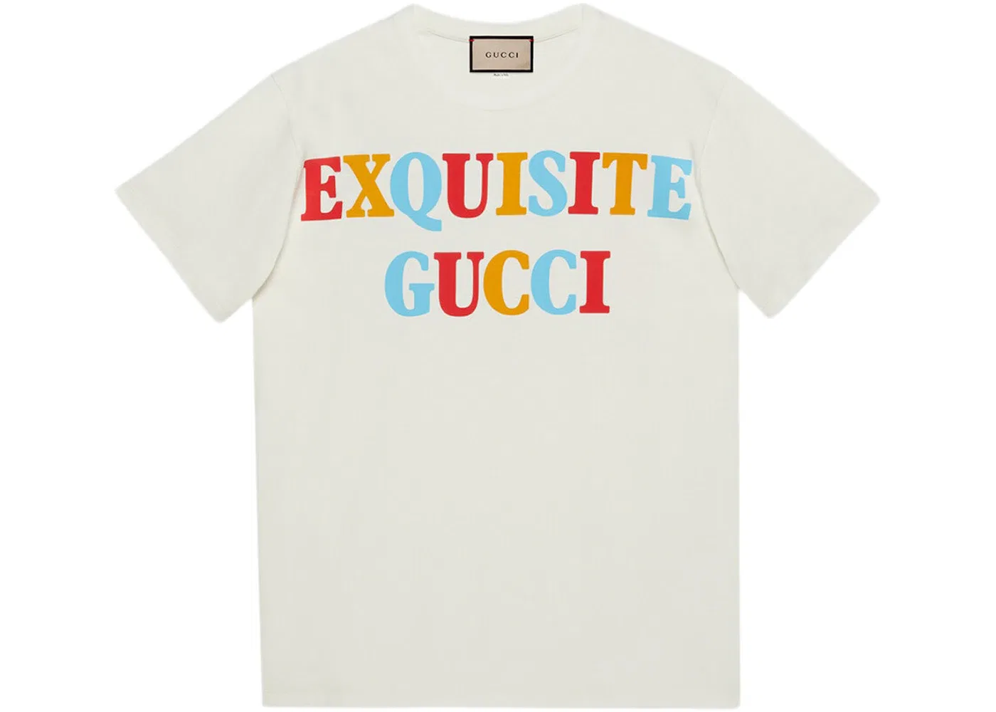 Женская футболка оверсайз с принтом Gucci, Off White/Multi