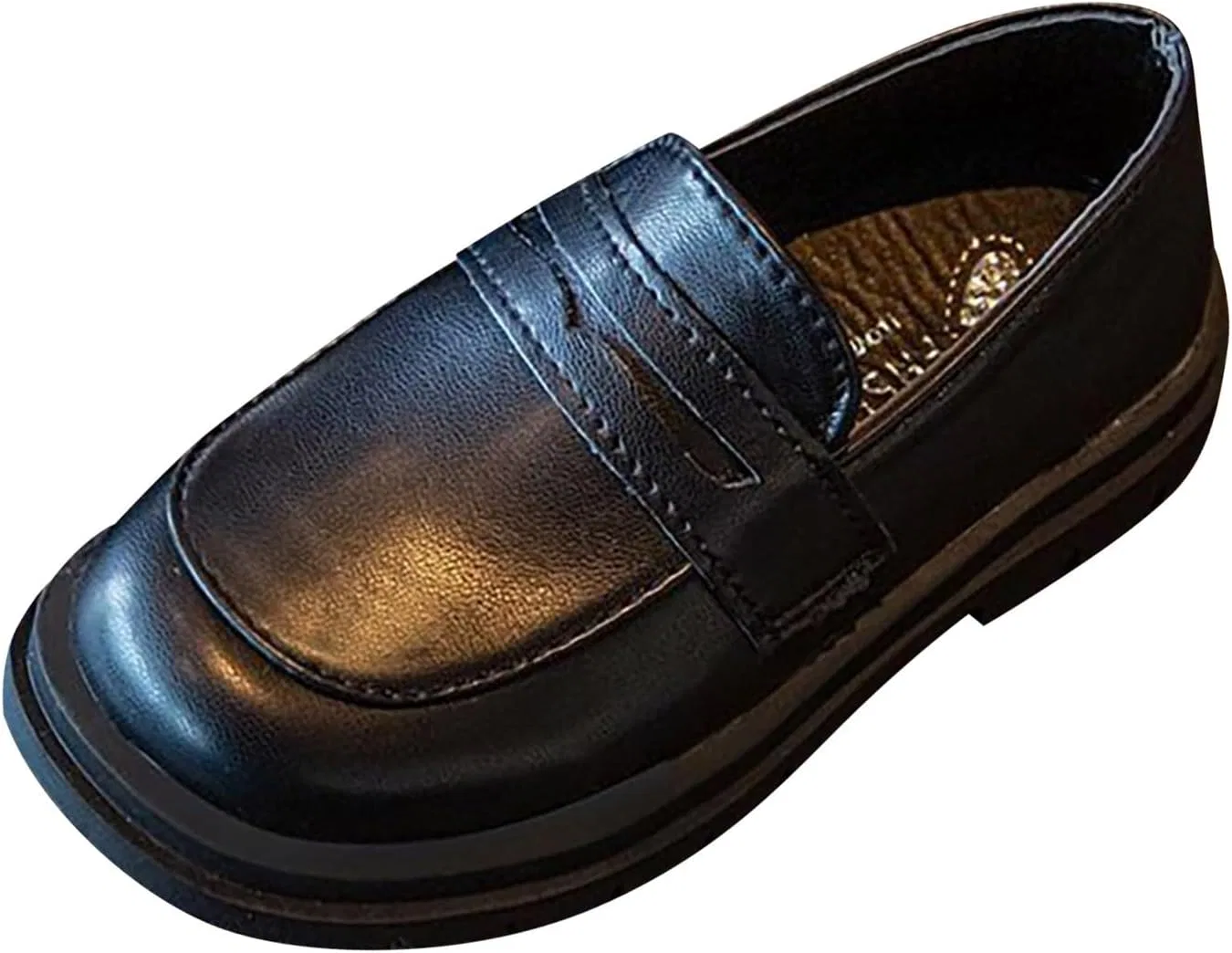 Детские кожаные мокасины на скользящей подошве, Black