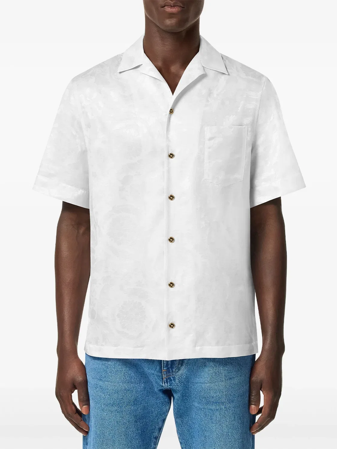 Рубашка Barocco Jacquard от Versace, белый — фото 3