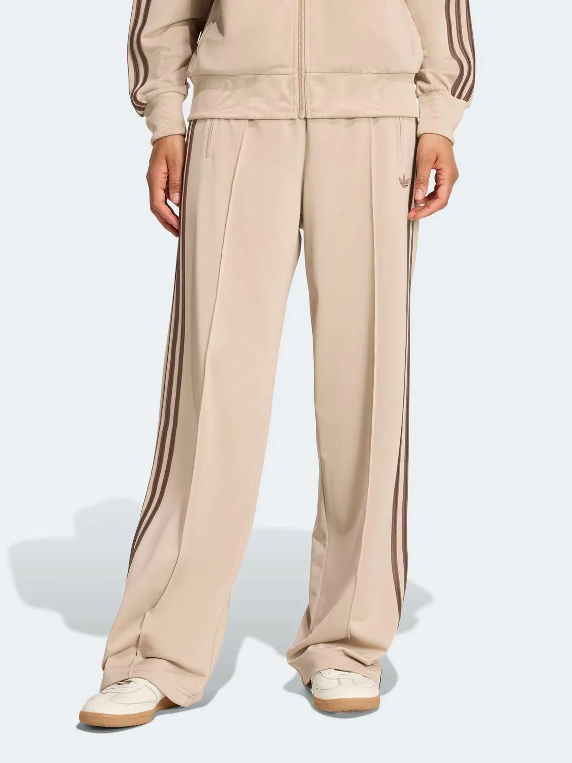 Брюки широкие Firebird Loose, adidas Originals, кремовый