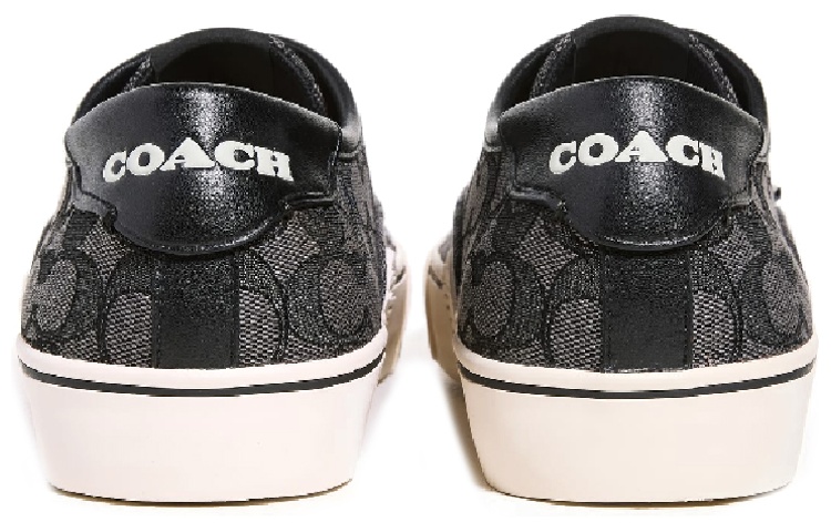Низкие стильные скейтерские кроссовки мужские черные COACH — фото 4