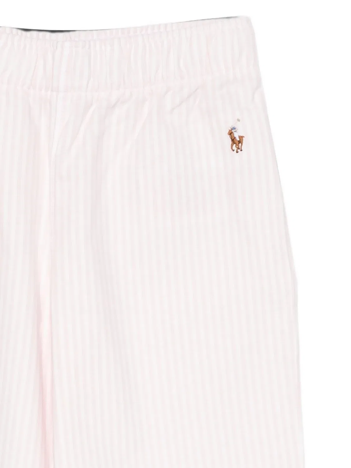 Пижама в полоску с вышитым логотипом Polo Ralph Lauren Kids, розовый — фото 3