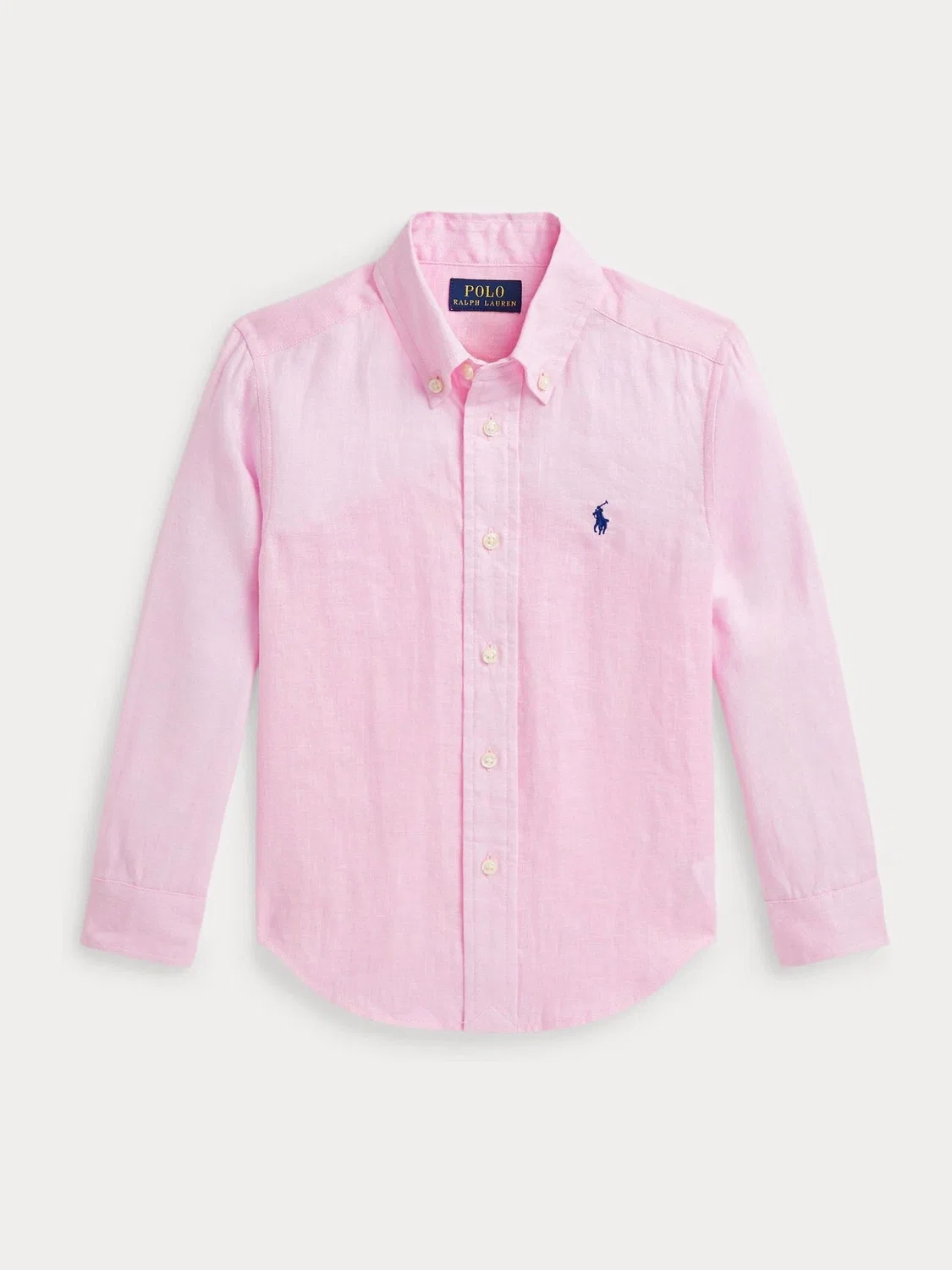 Рубашка из льна, с вышивкой Polo Ralph Lauren, бледно-розовый — фото 4