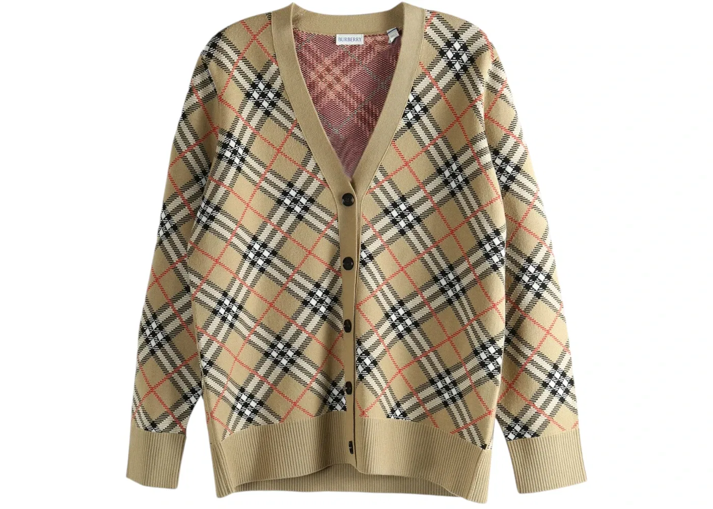 Женский кардиган с узором Gloria Check Burberry, Sand Ip Check