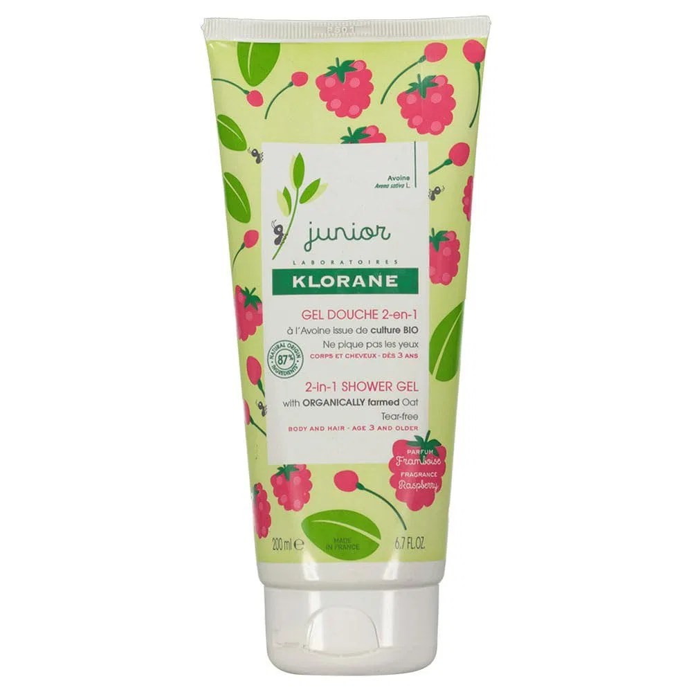 Гель для душа и волос Junior Raspberry, Klorane, 200 мл