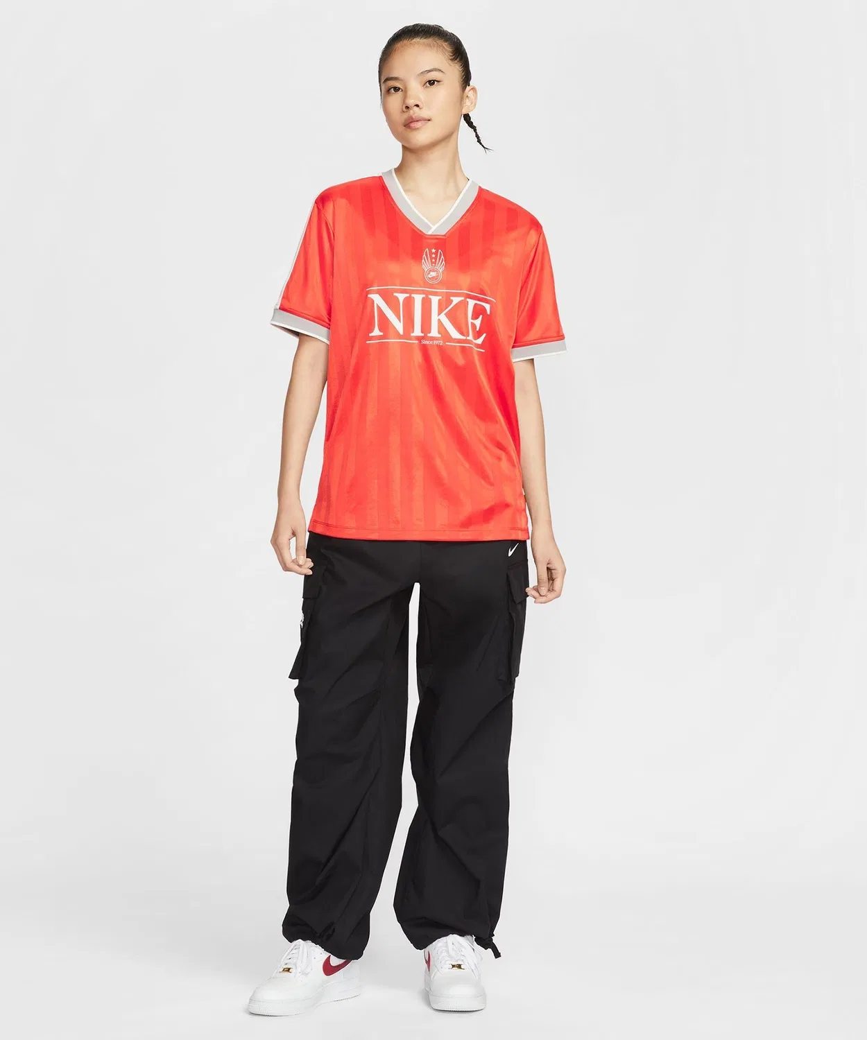 Женский джерси-топ с V-образным вырезом Nike Sportswear, Red — фото 2