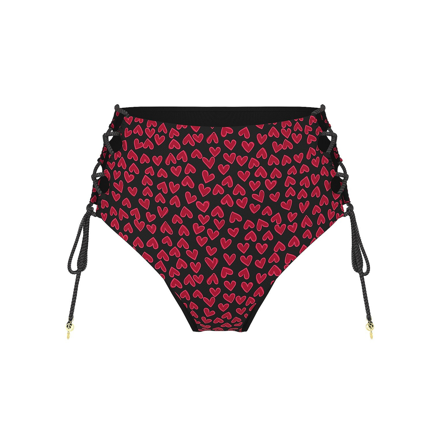 

Купальник Victoria's Secret Victoria's Secret Swim Twist Rope High-Waist Cheeky Bikini Bottom, черный/красный