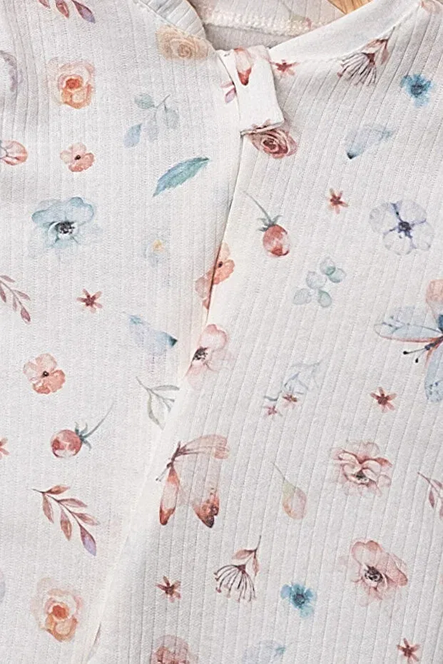 Детский комбинезон для новорожденных с цветочным принтом Basics Mai Perla, Flower Pattern — фото 3
