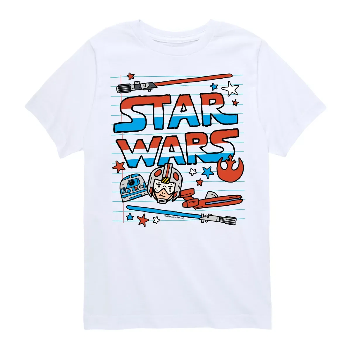Детская футболка с принтом Star Wars Doodle Americana Star Wars, White