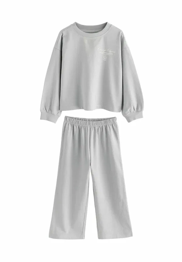 Комплект пижамы из 3 предметов, хлопок, pyjama set, Next, Pink/Ecru/Grey, розовый/серый/кремовый — фото 2