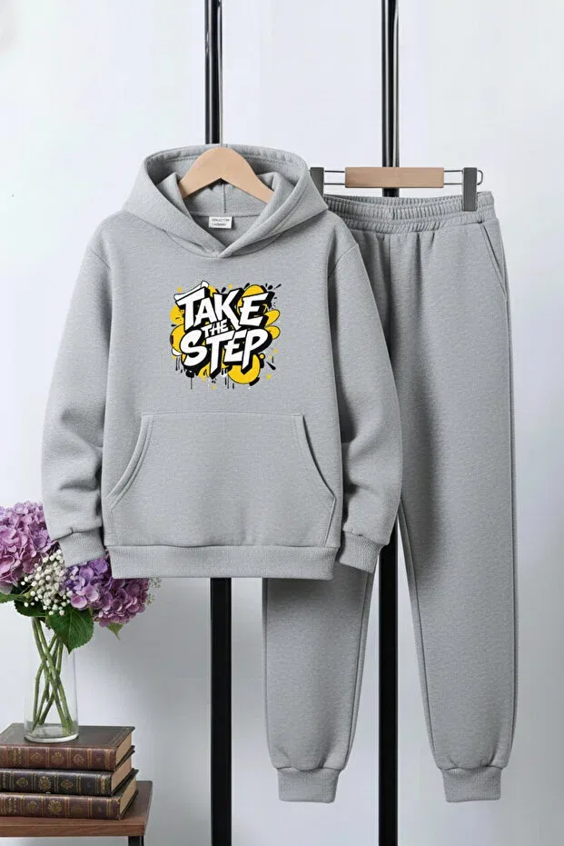 Детский спортивный комплект для мальчиков с принтом Take The Step Fyk Kids, Gray
