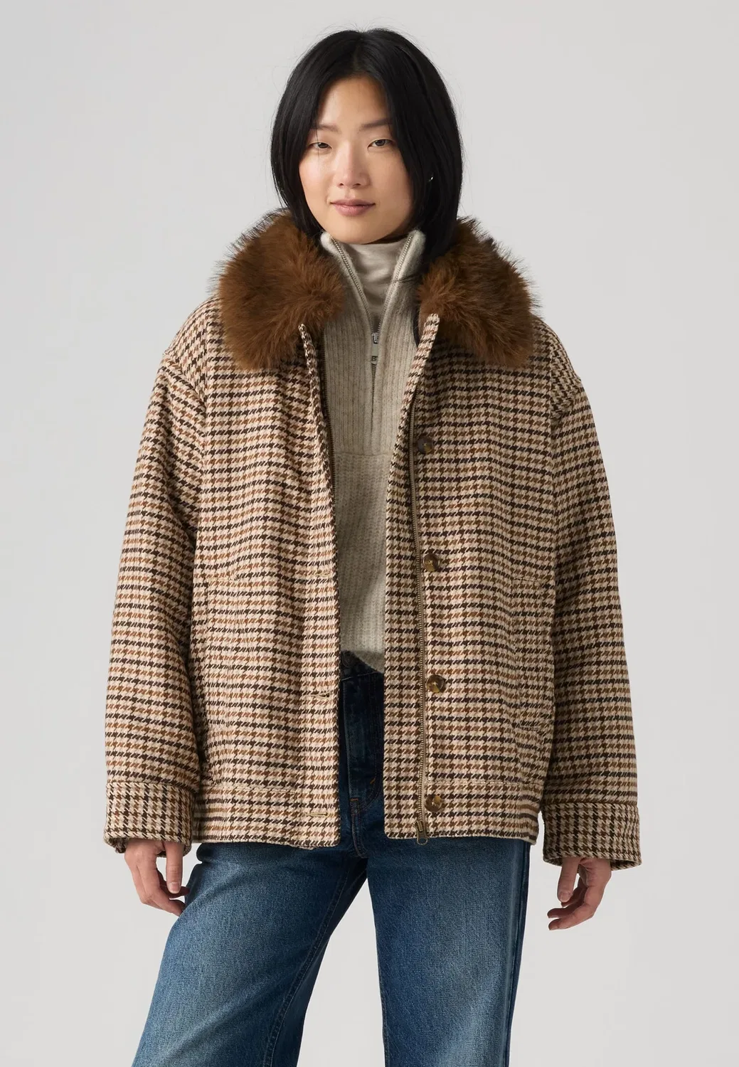 Билли - легкая куртка Levi'S, Siggi Check Java Plaid_H226 As Flr Wool-Like