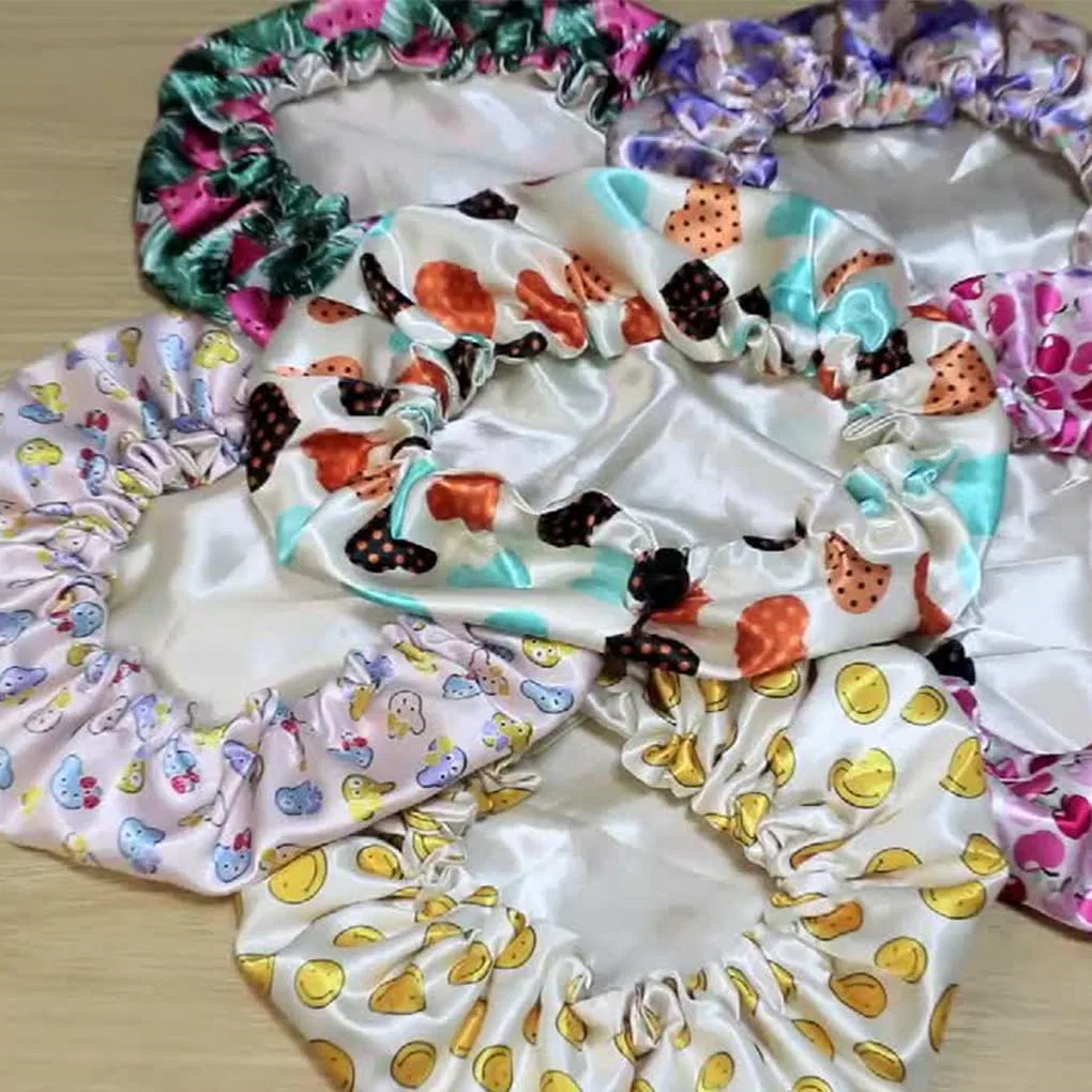 Детская шапочка для душа с регулируемой застежкой, Satin, KIXZSAZ, Blatt Rosa — фото 2