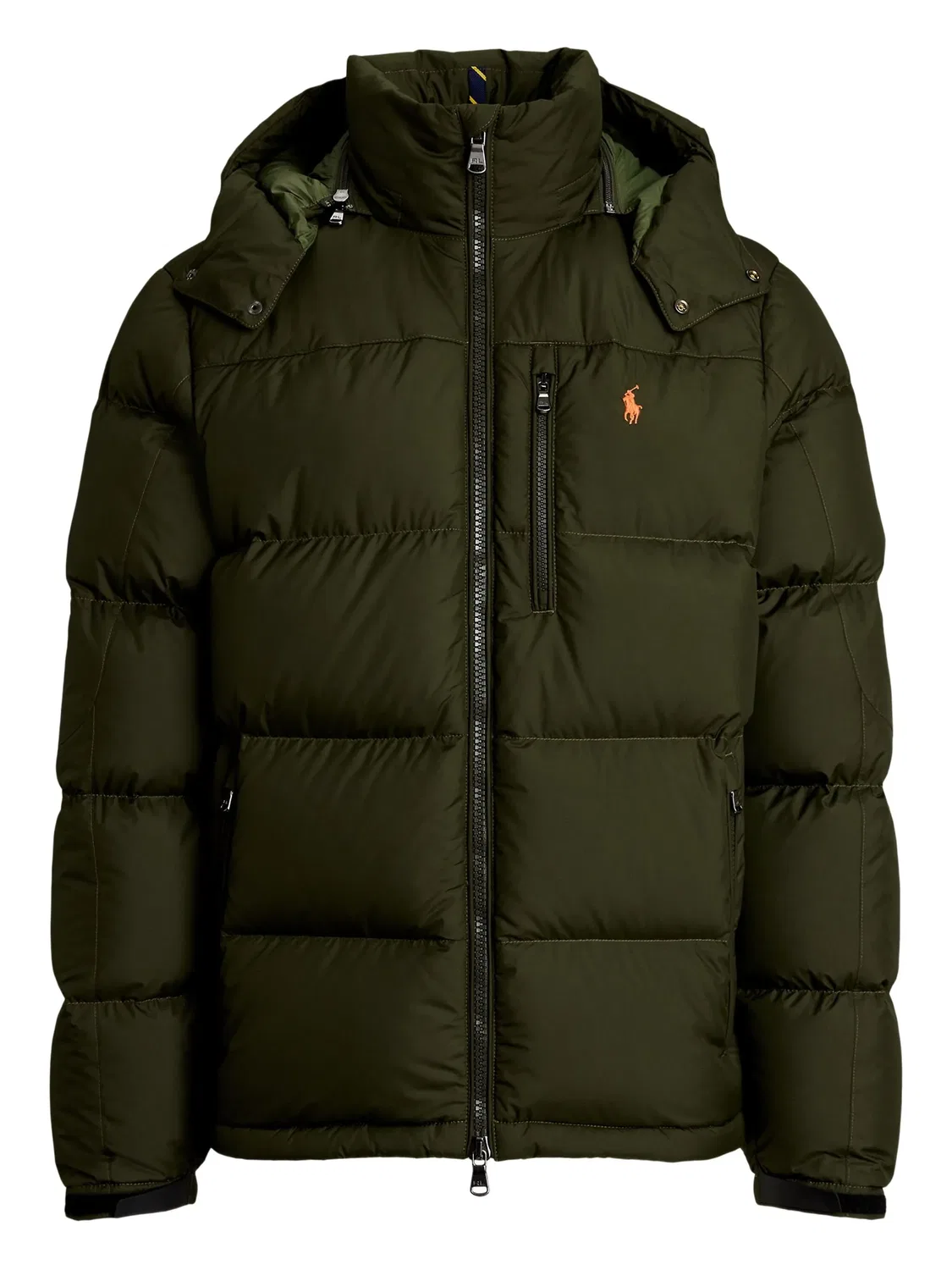 Куртка-пуховик с капюшоном оливкового цвета Polo Ralph Lauren, оливковый