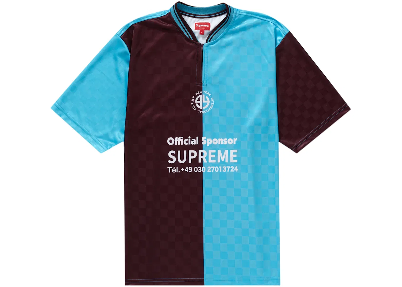 Мужская футбольная футболка Supreme Split Soccer Jersey, Burgundy