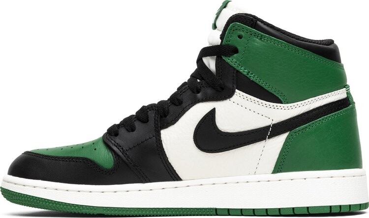 Кроссовки Air Jordan 1 Retro High OG GS Pine Green, зеленый — фото 3
