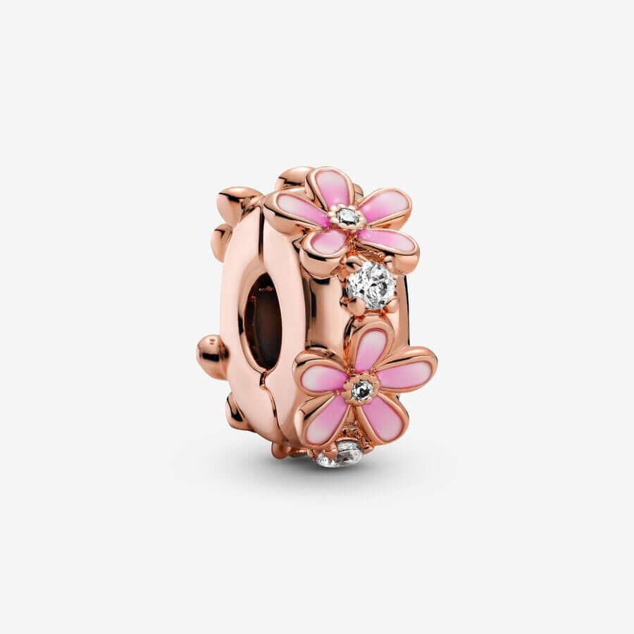 

Шарм-клипса Pandora Moments Daisy Spacer, розовое золото/розовый