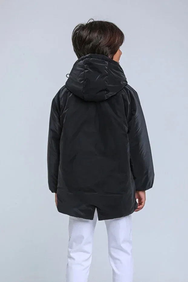 Детское пальто для мальчиков с вышивкой Shadow Premium Core Hausekids, Black — фото 2